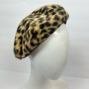 Vintage Women’s Newsboy/Beret Style Cheetah Print Hat